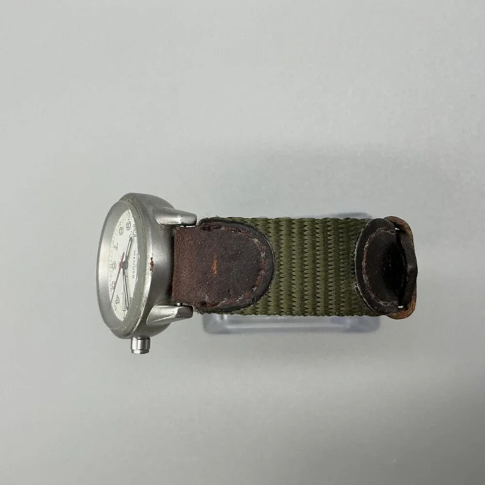 Wenger SMT Design Womens Watch 28mm Green Leather Nylon Day Date New Battery